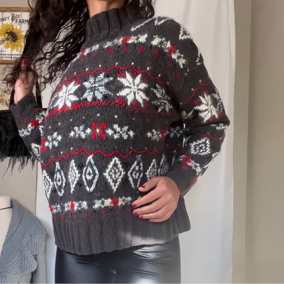 Express 90's Vintage Fair Isle Wool Sweater - Picture 3 of 4